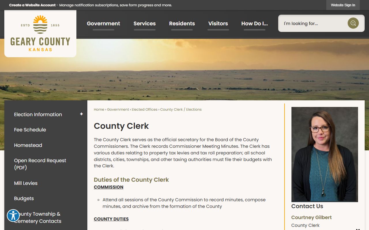 Geary County Clerk records county clerk elections page