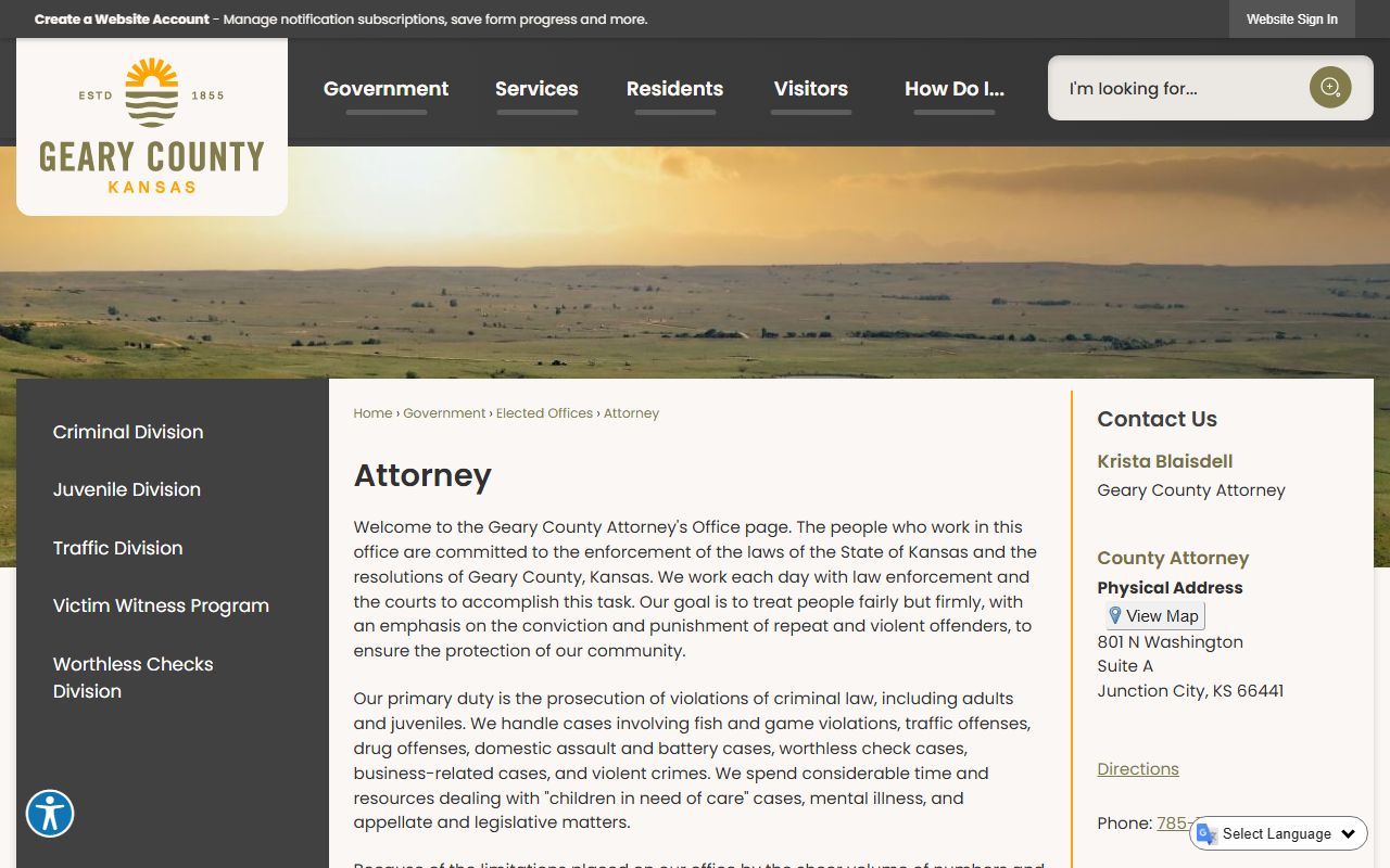 Geary County criminal court records County Attorney office source