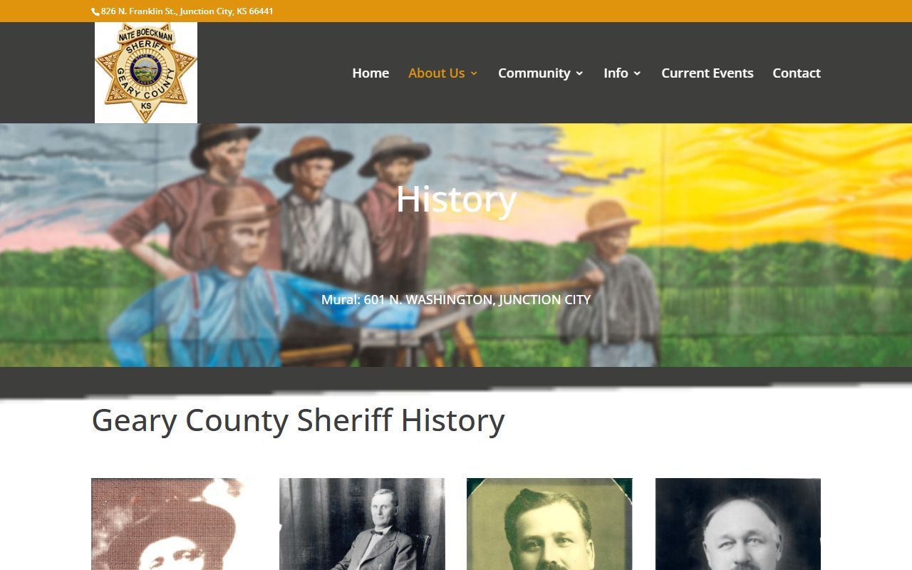 Geary County inmate records sheriff office history page