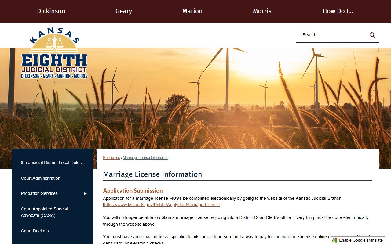 Geary County marriage records online marriage license information