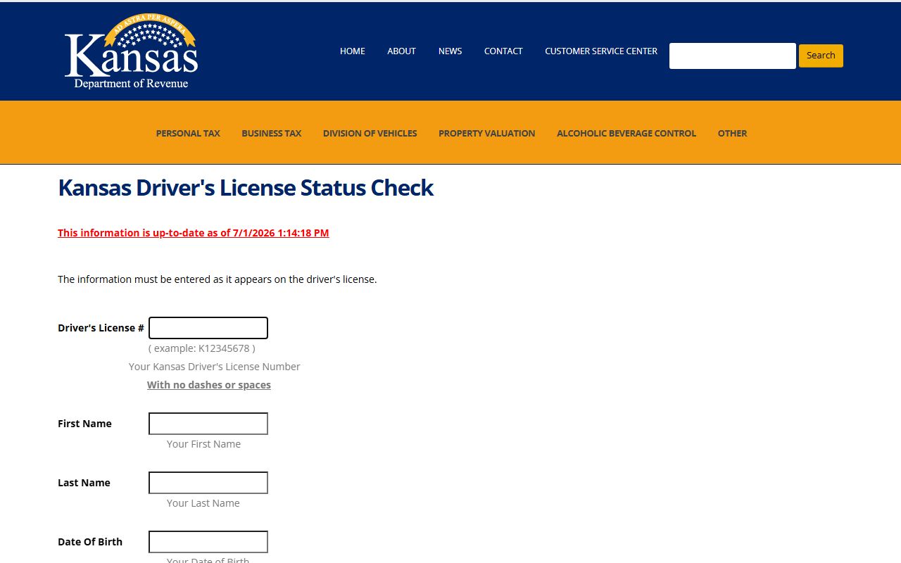 Geary County traffic court records Kansas driver license status check
