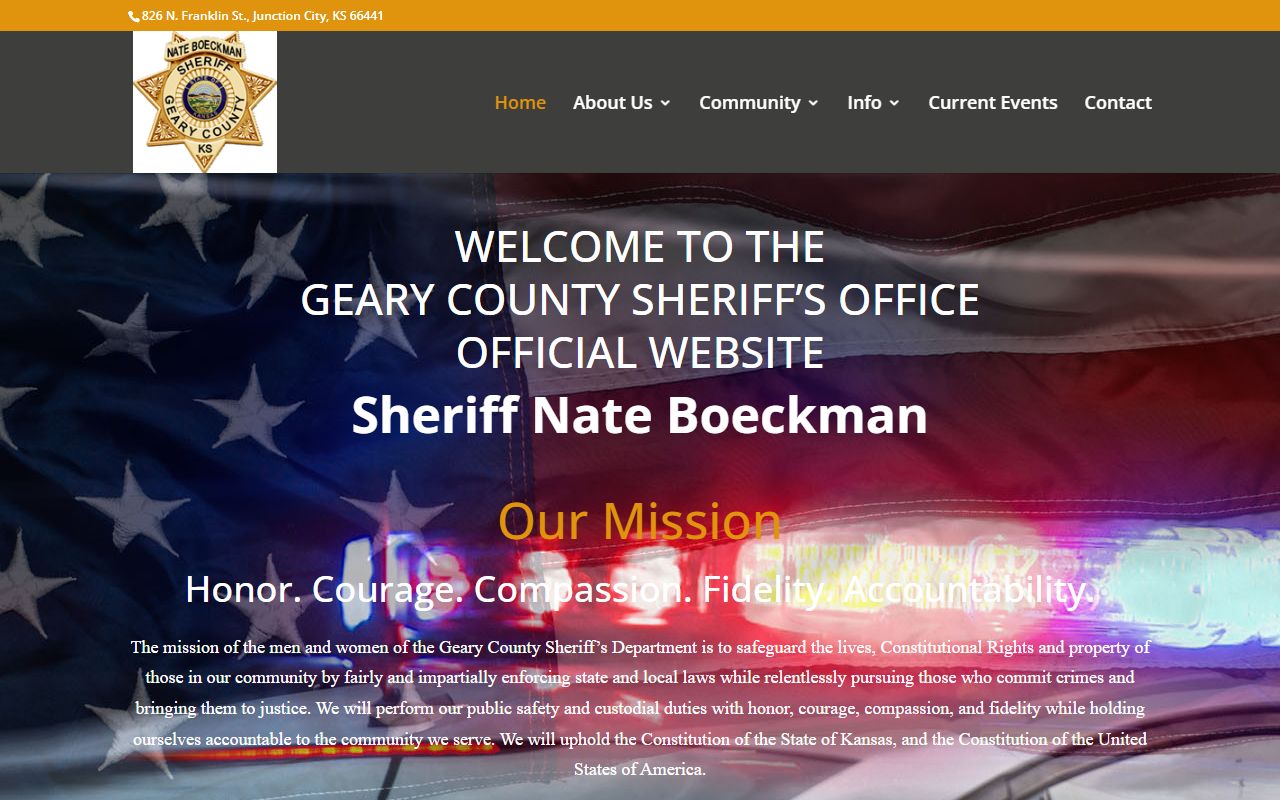 Geary County warrant records sheriff office home page