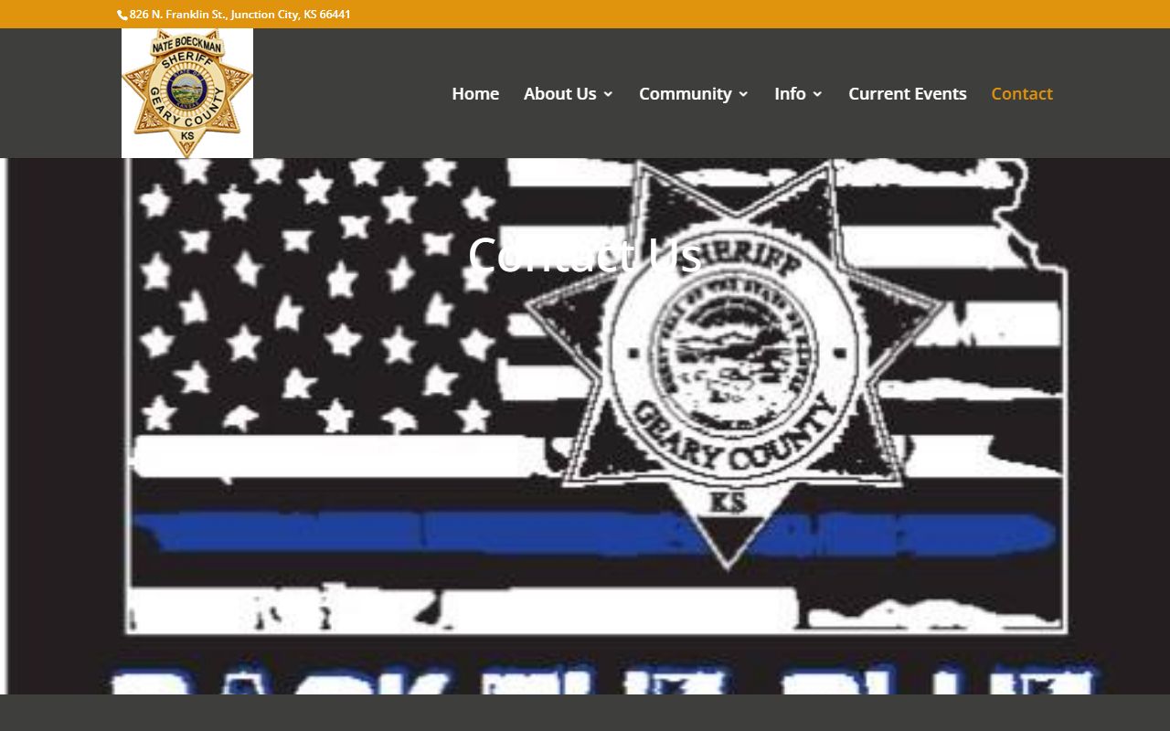 Geary County warrant records sheriff contact and phone menu