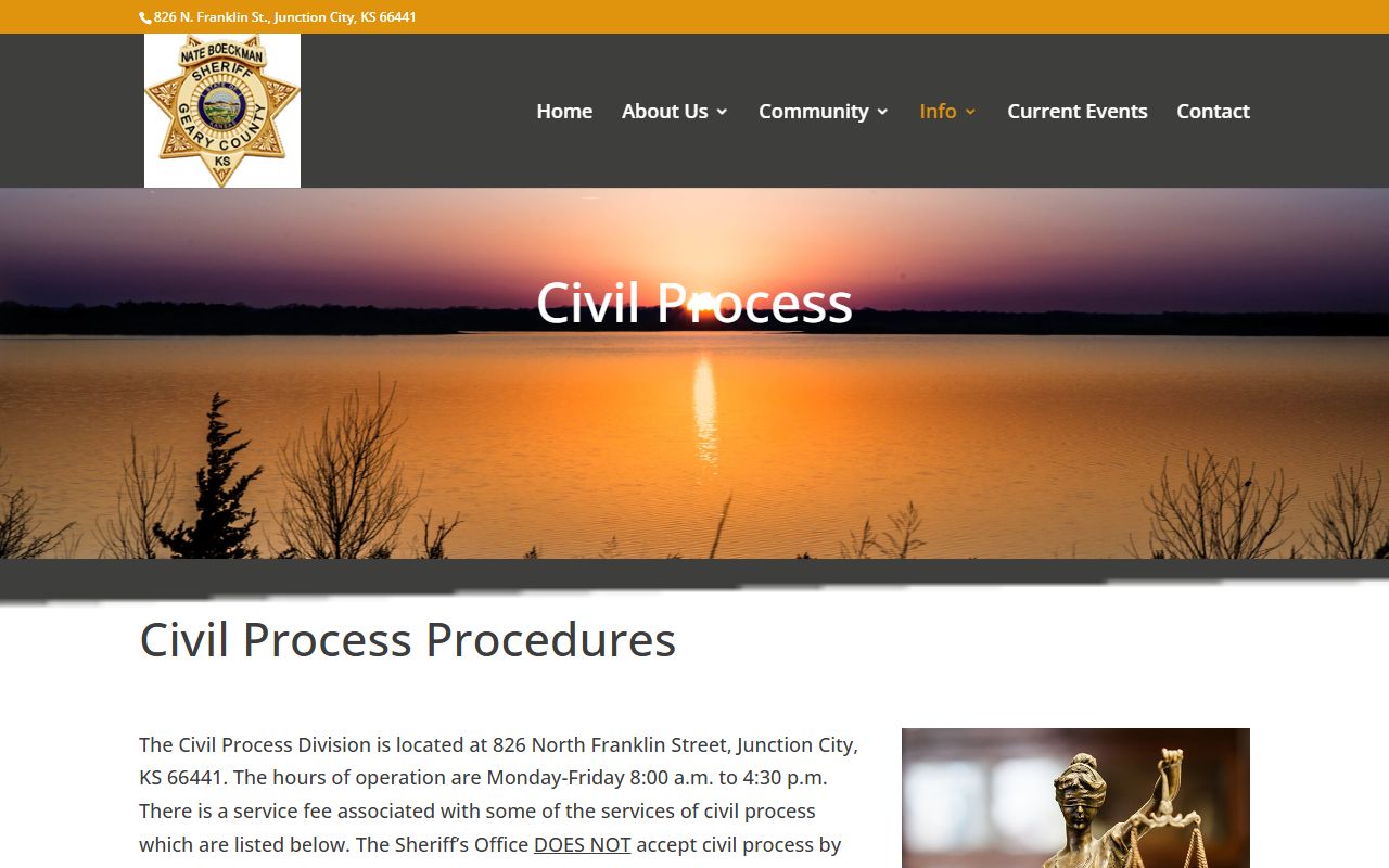 Geary County warrant records sheriff civil process reference