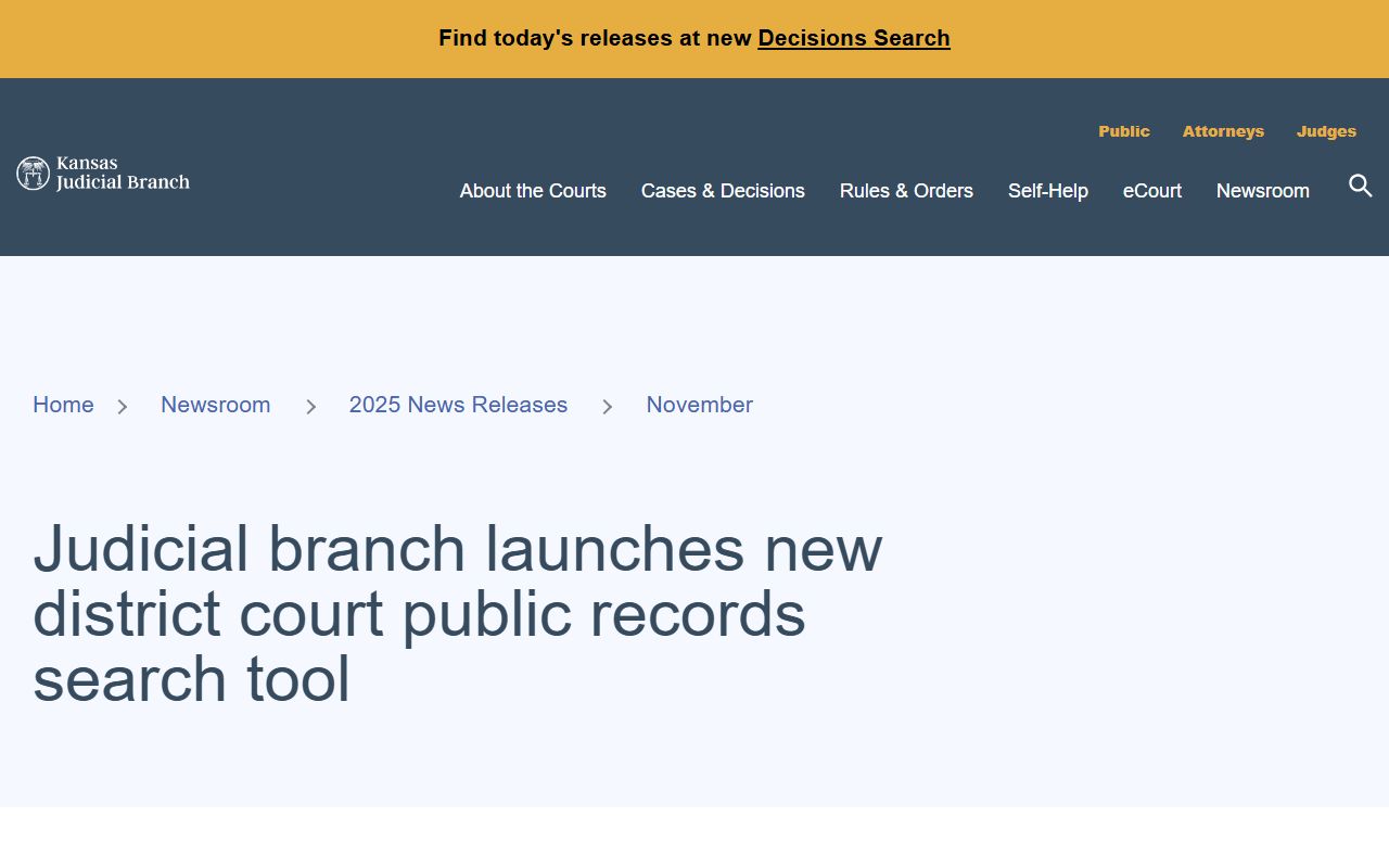 Geary County court records Kansas CaseSearch launch