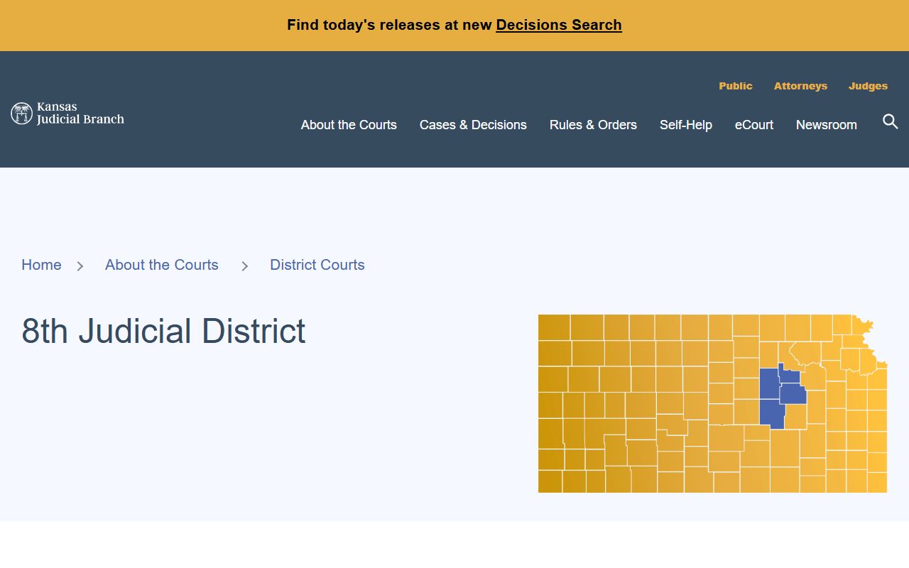 Geary County court records 8th Judicial District listing